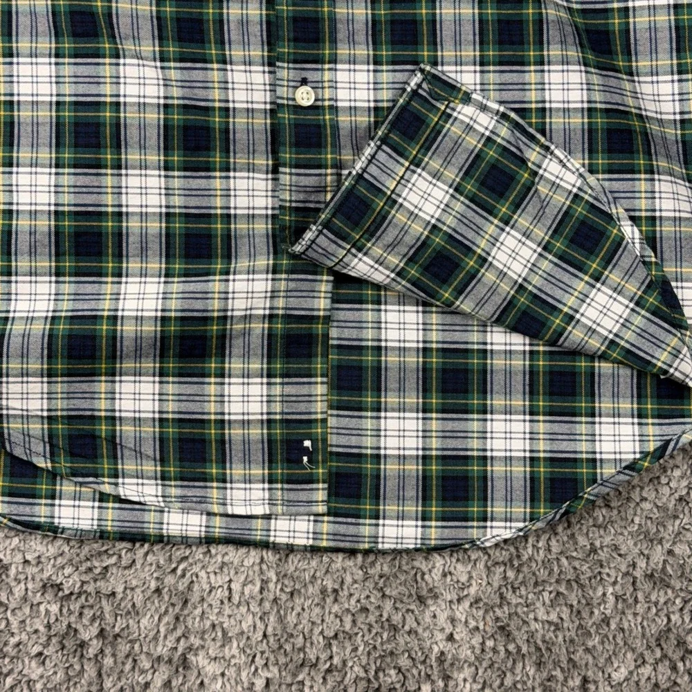 Ralph Lauren Plaid Button Down Shirt Kids Youth XL 18-20 Green Blue‎ Long Sleeve